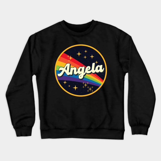 Angela // Rainbow In Space Vintage Style Crewneck Sweatshirt by LMW Art